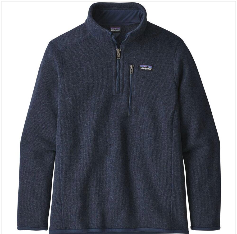Patagonia Kids' Better Sweater 1/4-Zip Fleece Navy Blue Pullover sz XL